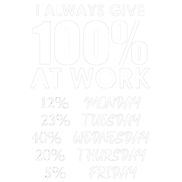 I Always Give 100% At Work